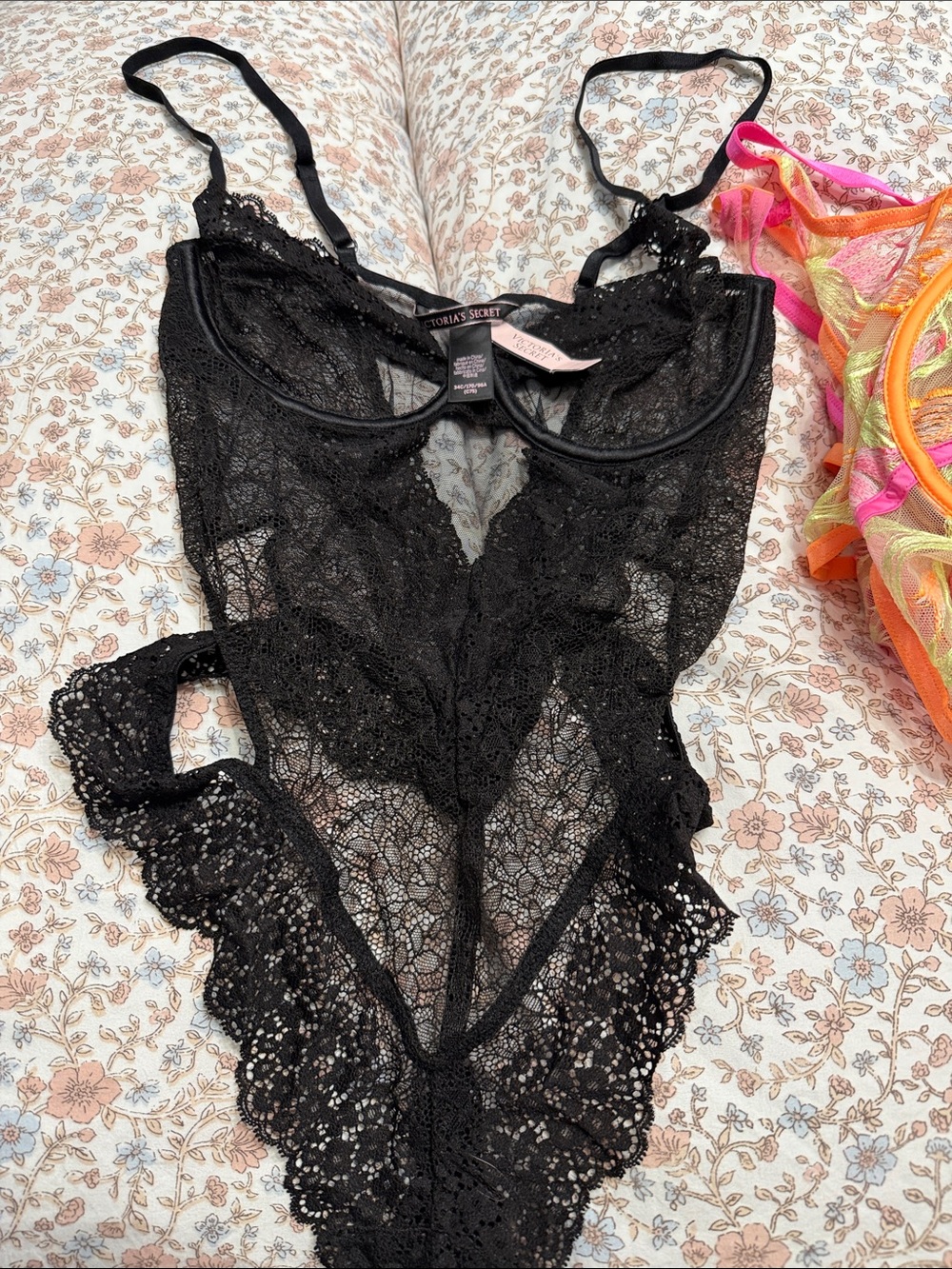 Victoria's Secret Black Lace Teddy Bodysuit NWT